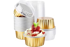 EUSOAR Disposable Foil Ramekins for Effortless Baking and Party Favor