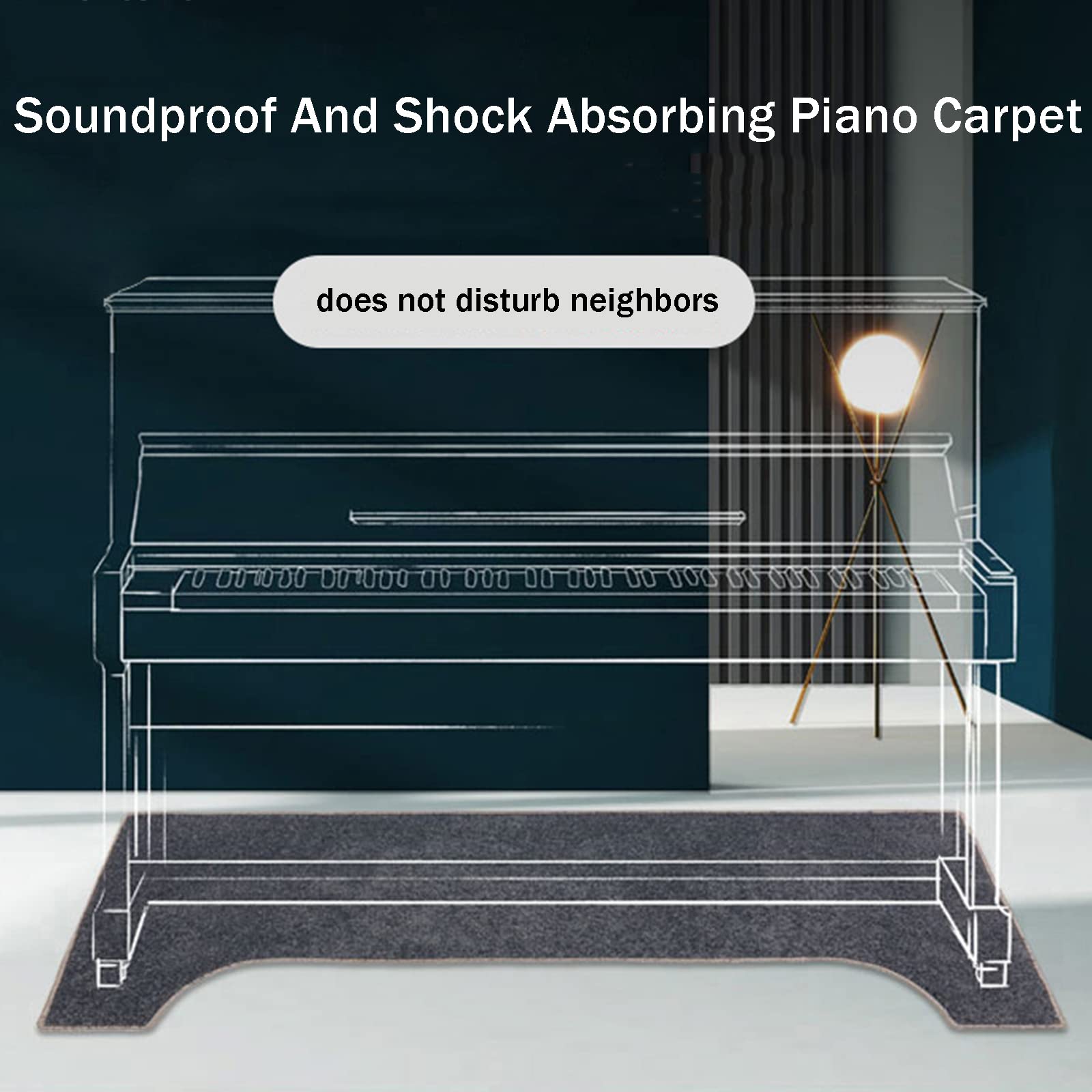 PUIOTEAI PPGE Tapis Insonorisé pour Piano, de Insonorisation Moquette Acoustique/Isolation Phonique/Insonorisant/Isolation Sonore Tapis, Antiderapant Piano 160×70 (C)