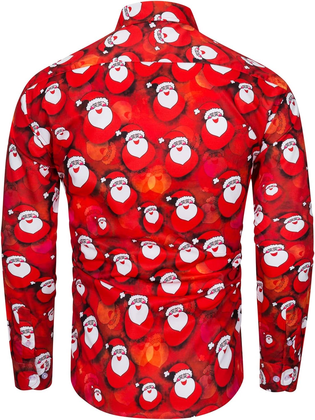 fohemr Mens Christmas Novelty Shirt Ugly Santa Claus Button Down Long Sleeve Funny Holiday Costume Shirts for Party