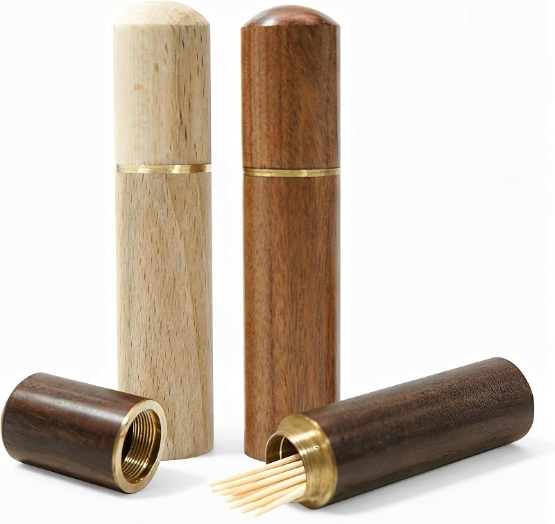 3 Piezas Porta Palillos de Madera Estuche portátil para Palillos Mini Porta Agujas de Coser de Madera para Almacenamiento Aguja Palillo de Dientes Cuentas Hisopo de Algodón y Otros Objetos Pequeños