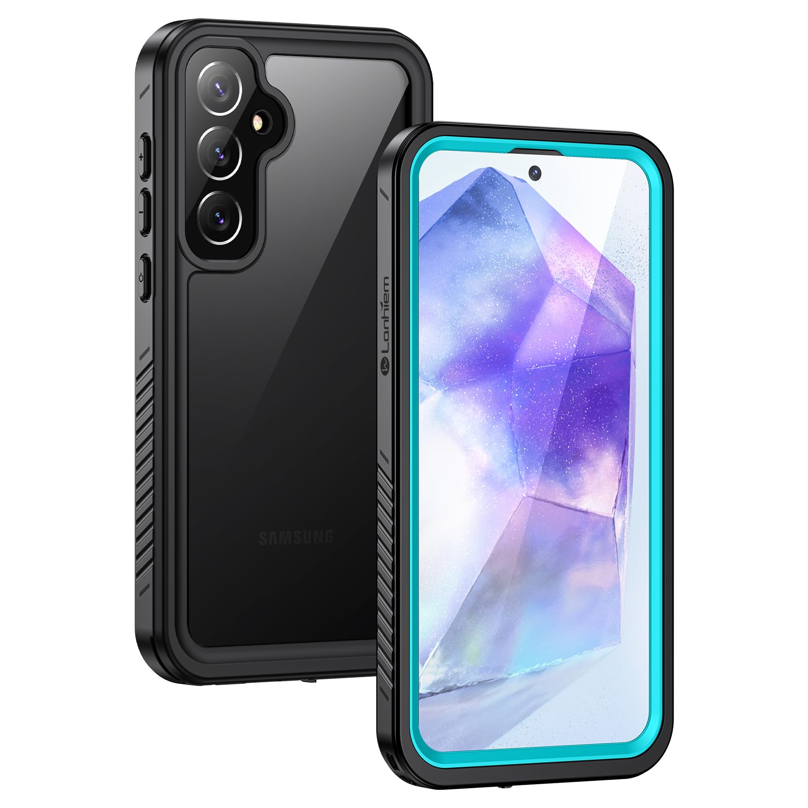 Lanhiem for Samsung Galaxy A55 5G Case, IP68 Waterproof Dustproof, Built-in Screen Protector, Rugged Full Body Shockproof Phone Cover for Galaxy A55