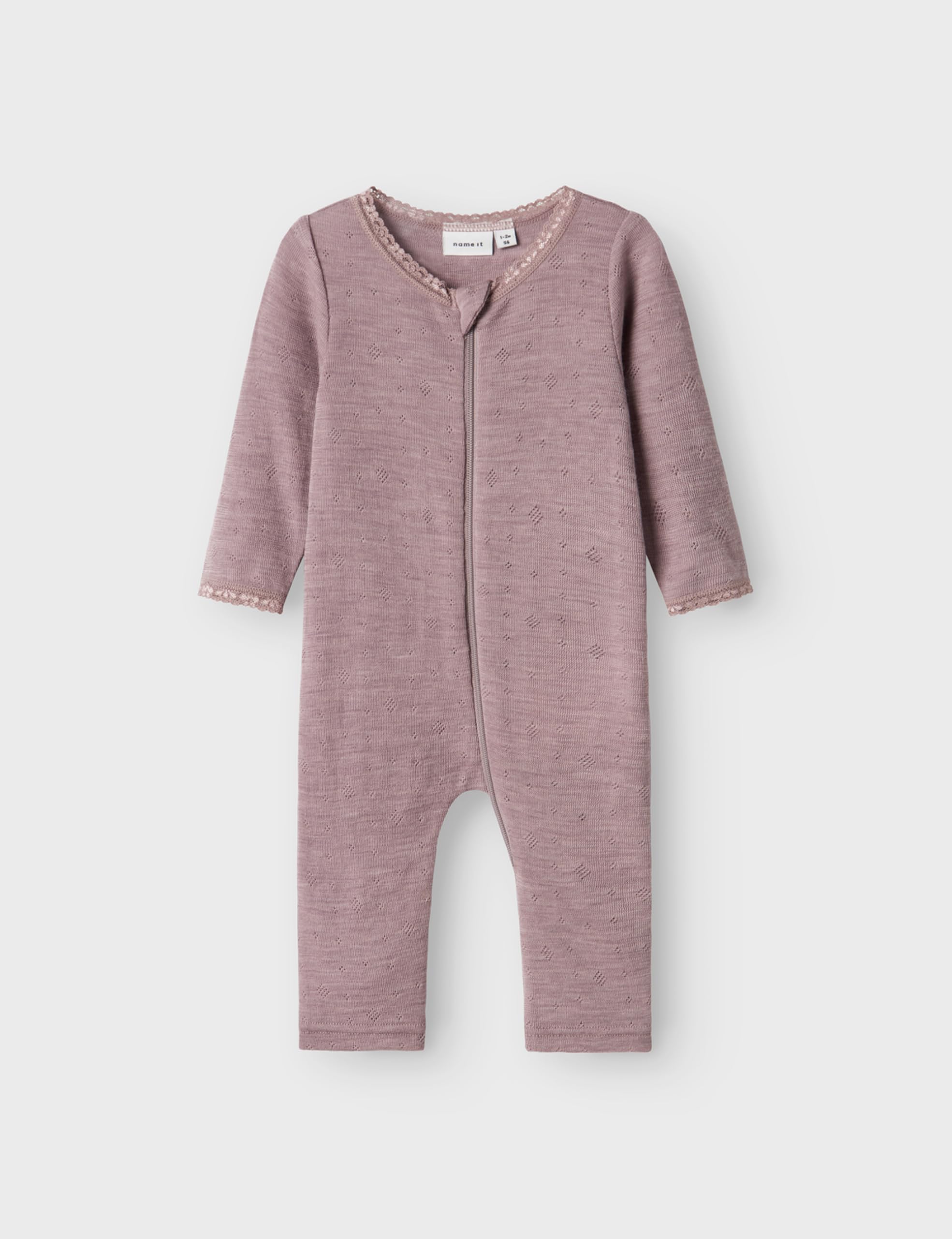 NAME IT Śpiochy Niemowlęta - dziewczynki Nbfwang Wool Needle Nightsuit Solid Noos