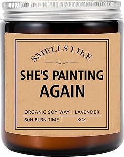 Smells Like She's Painting Again - Gift for Painter - Candle for Her - Painting Lover Gift - Birthday Gift - Artist Candle - Art Teacher Gift, 8oz, Lavender