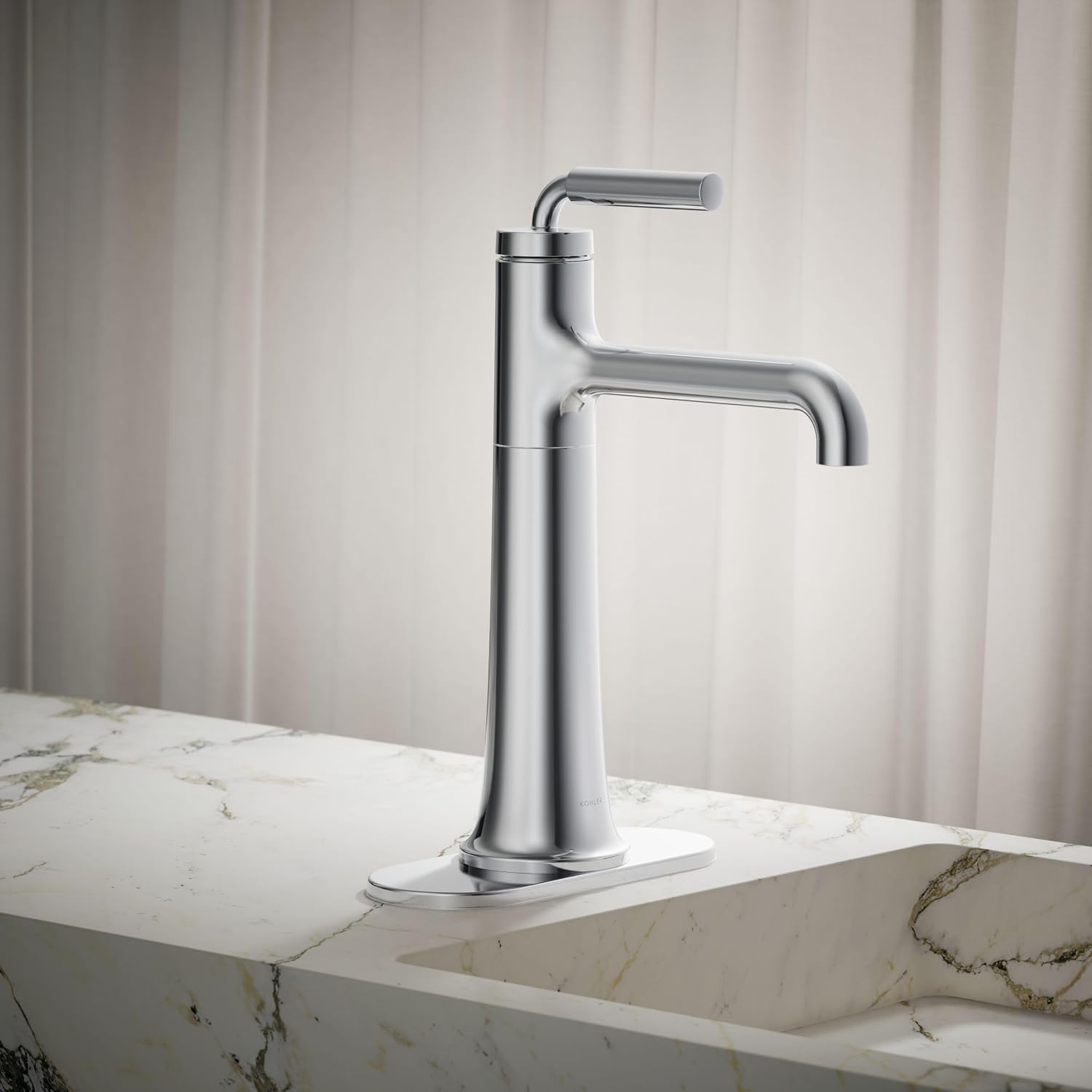 Kohler 26437-4-CP Tone™ Tall Single-Handle Bathroom Sink Faucet, 1.2 gpm, Polished Chrome