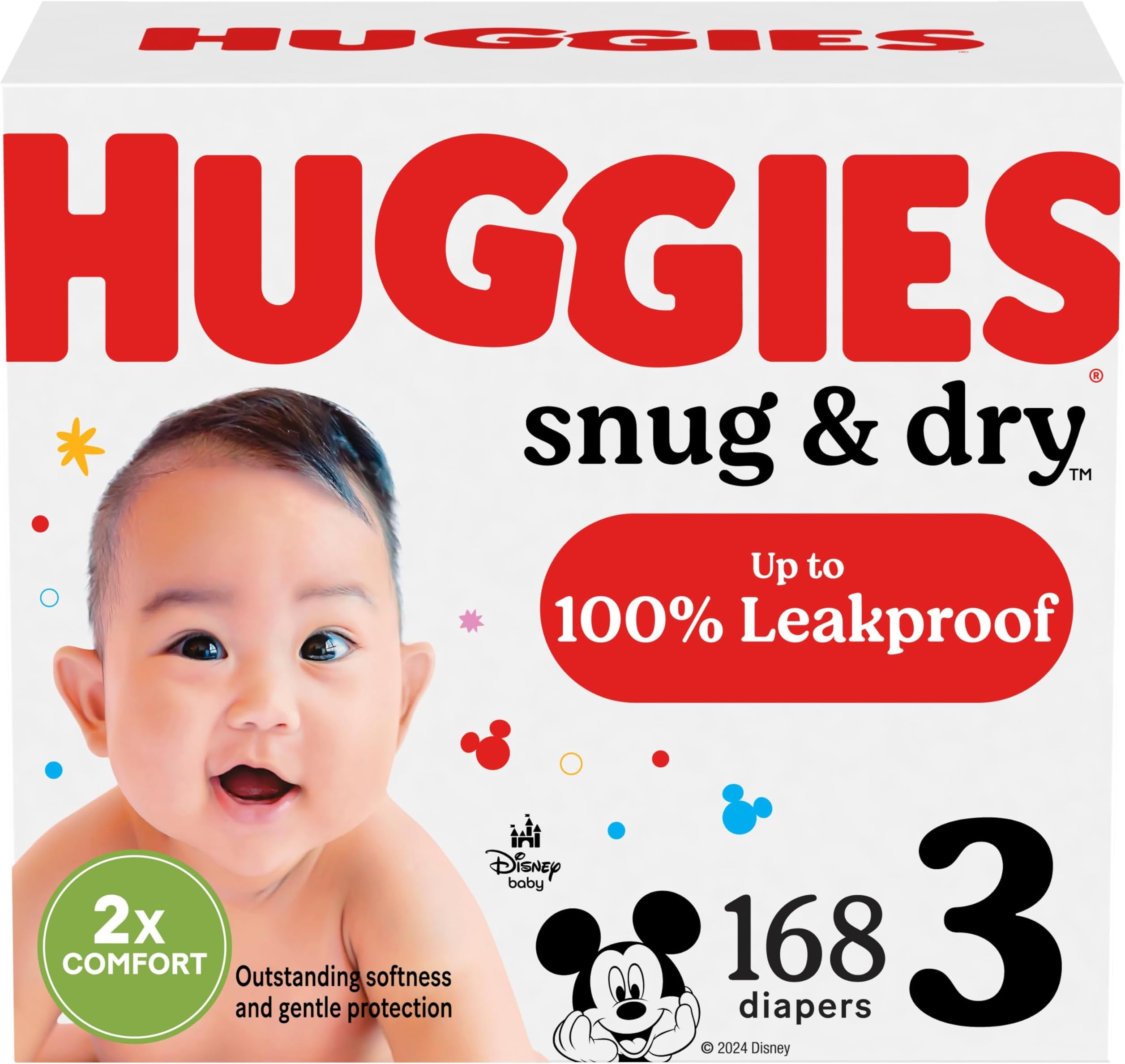 Huggies Snug & Dry Baby Diapers, Size 3, 168 Ct