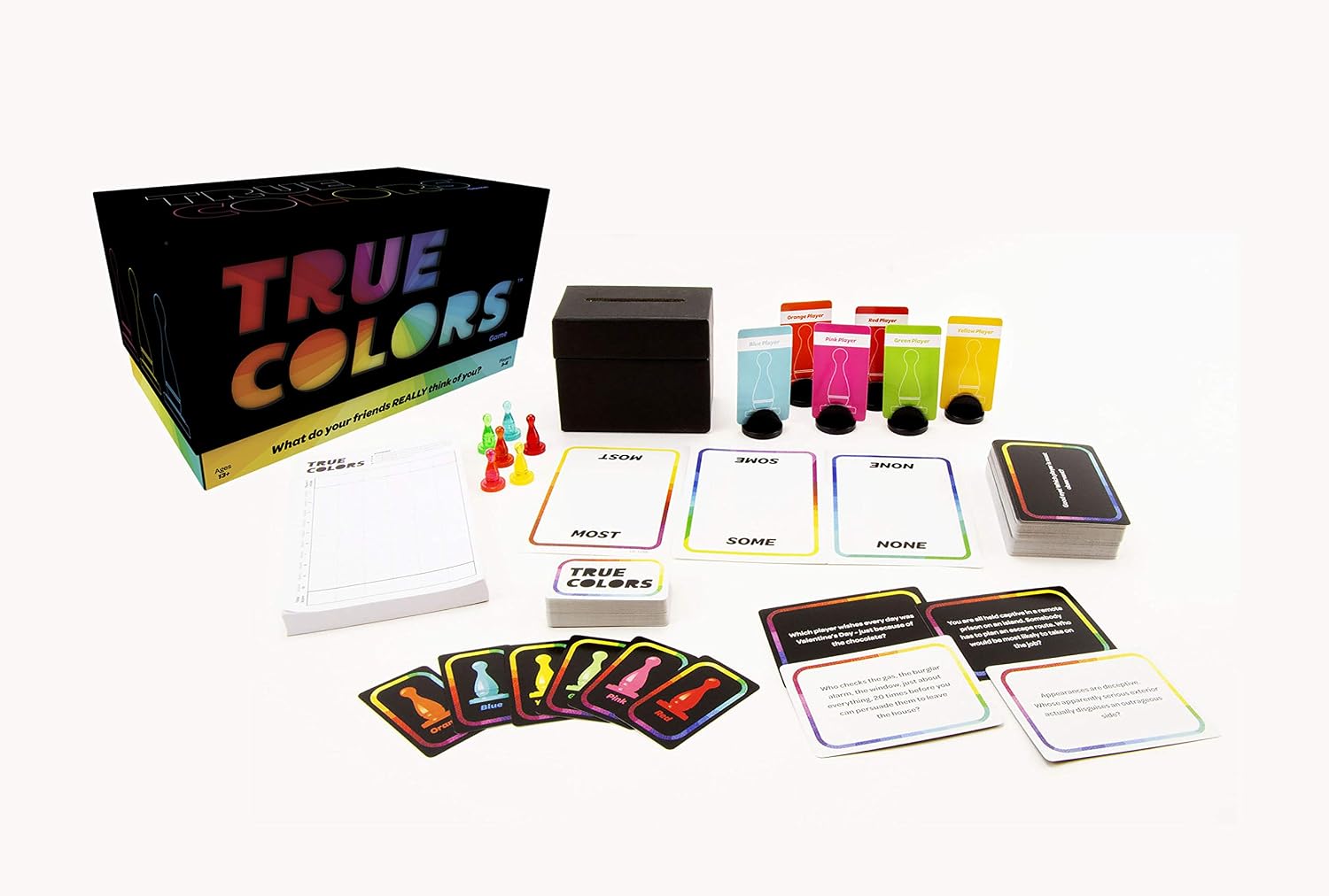 Games Adults Play - True Colors Card Game - What Do Your Friends Really Think of You? , Black
