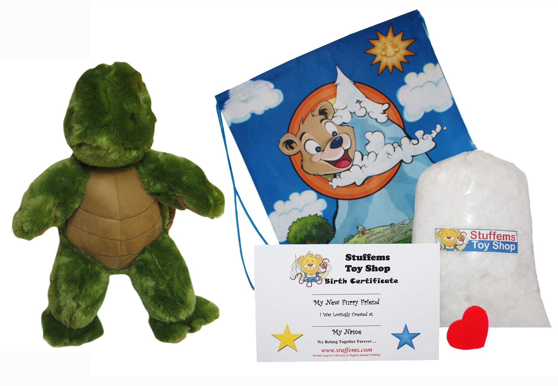 Make Your Own Stuffed Animal 16" "Satin Turtle No Sew - Kit with Cute Backpack!