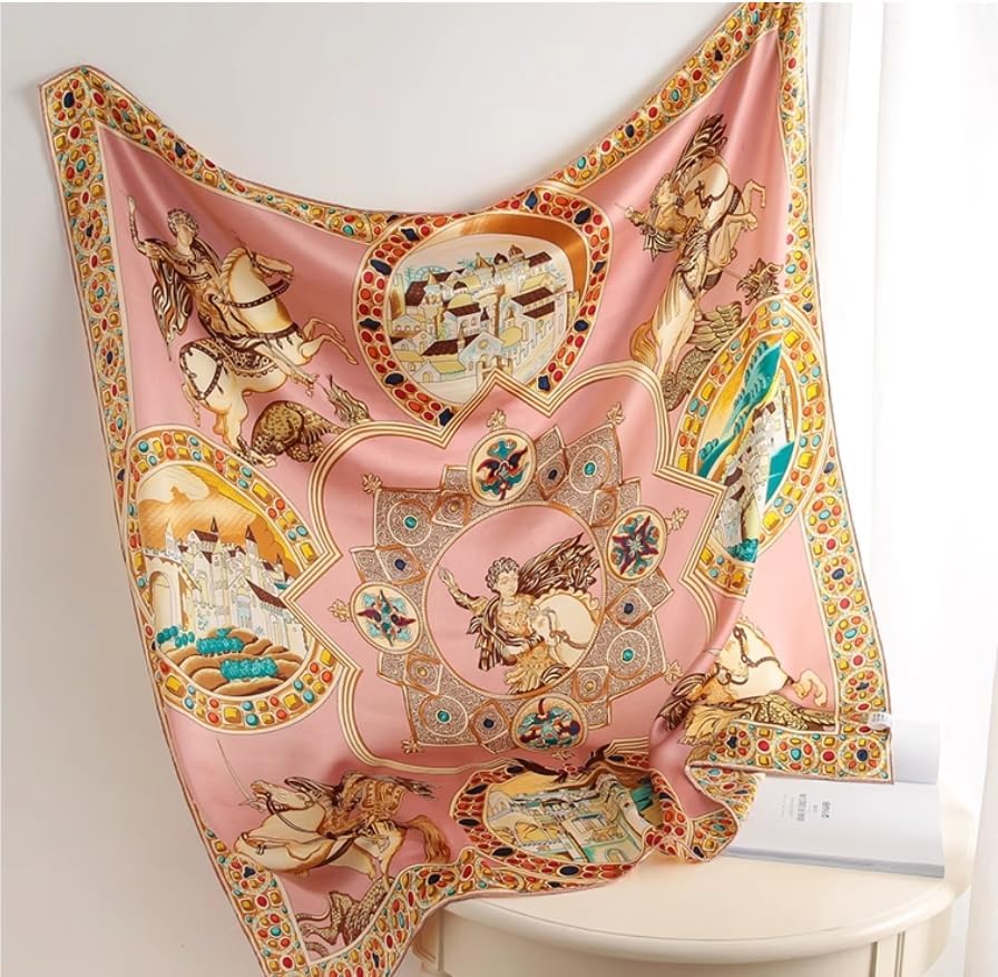 100% Pure Mulberry Silk Scarf 43”*43” Large Square Lightweight Headscarf Women’s Hair Wraps Shawls with Gift Packed - Image 5