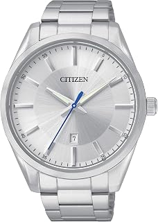 Citizen Quartz Men's Stainless Steel Watch - Classic 42mm Sunray Dial, Luminous Hands, Date Window, 30m WR