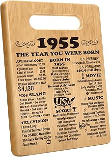 70th Birthday Gifts for Women Men, Happy 70 Year Old Birthday Gift Cutting Board for Her Him, Back In 1955 Birthday Decorations Woman Man Turning 70, 70th Cutting Board Birthday Favor