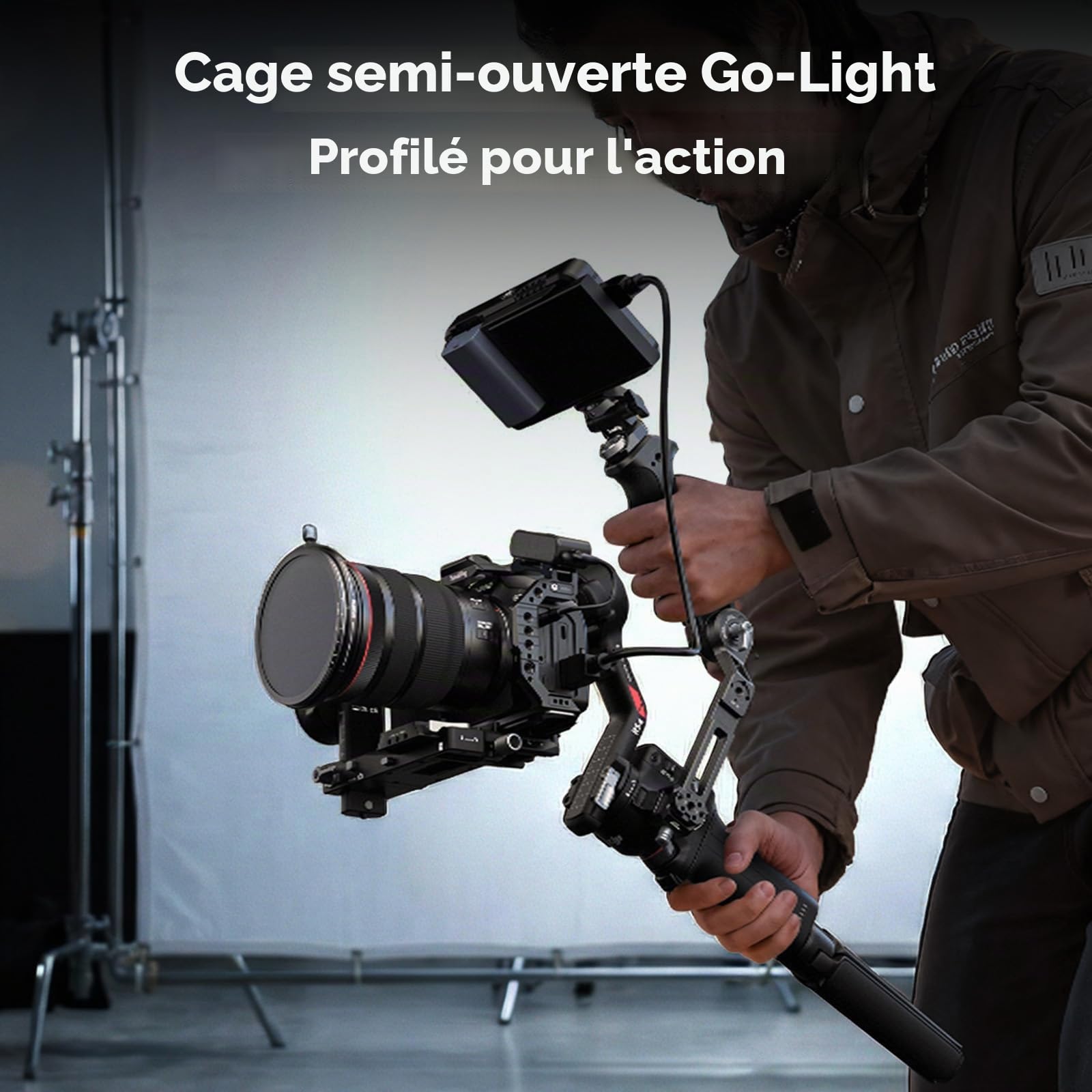 SMALLRIG R6 Mark III Demi-Cage pour Canon R6 Mark II / R5 Mark II, Plaque de Dégagement Rapide HawkLock pour Rail Arca/NATO, Compatible pour DJI RS 3 / RS 3 Pro/RS 4 / RS 4 Pro - 5953