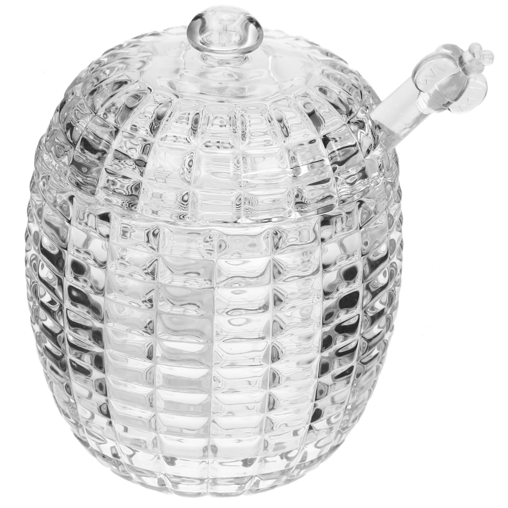 LIOOBO 240ml Honey Jar Stirrer Sealed Glass Container for Honey Jam Tea Leaves Dried Fruits Honey Jar Lid Jelly Container Small