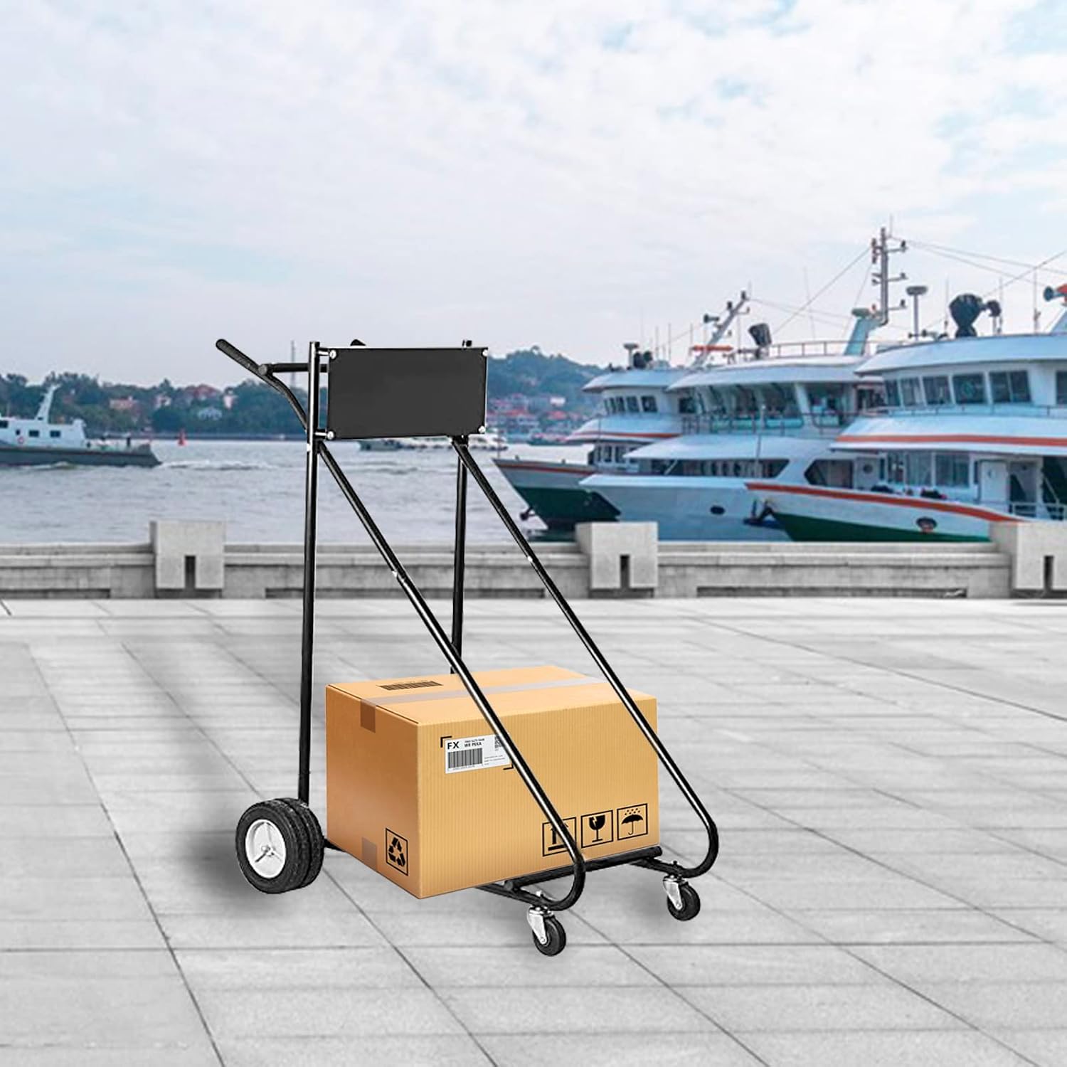Outboard Motor Stand Cart, 315LBS Outboard Engine Stand,Boat Motor Carrier,Engine Carrier Cart Dolly Storage Transport Trailer for Shaft Motors