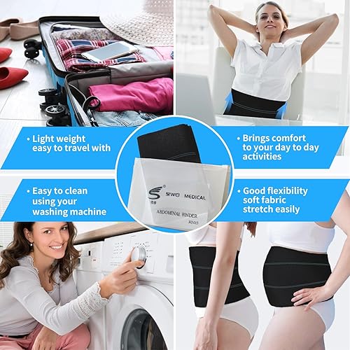 Miniatura 4 de S Faja abdominal posquirúrgica  Banda elástica para la cintura para apoyo y compresión del estómago, bariátrica, abdominoplastia  Faja abdominal