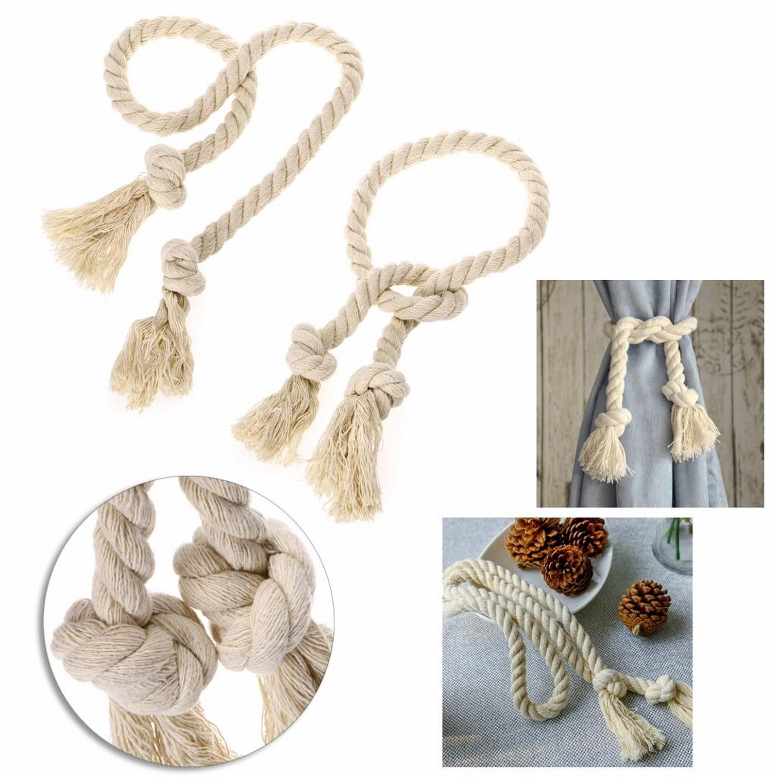 MAKNGRID (726304) Window Curtain Panels, Curtain Hand-Woven Rope Curtain Accessories Classic Drapery Tiebacks Designer Curtain Clasps Minimalist Window Tiebacks 3