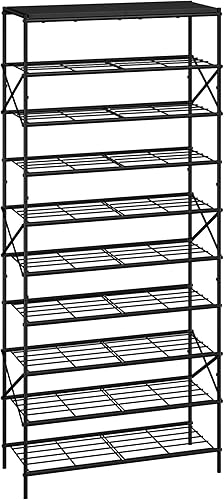 Miniatura 1 de IBUYKE Zapatero de 10 niveles, organizador de almacenamiento de zapatos de gran capacidad para 40 pares de zapatos, estante de almacenamiento de