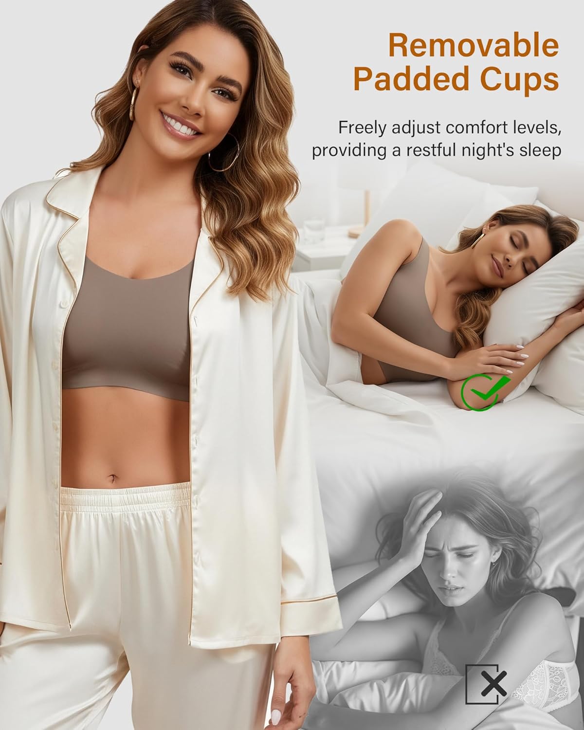 Wireless Bras for Women No Underwire Seamless Full Coverage T-Shirt Pullover Sleep Bra Comfort Lounge Bralette - Image 6