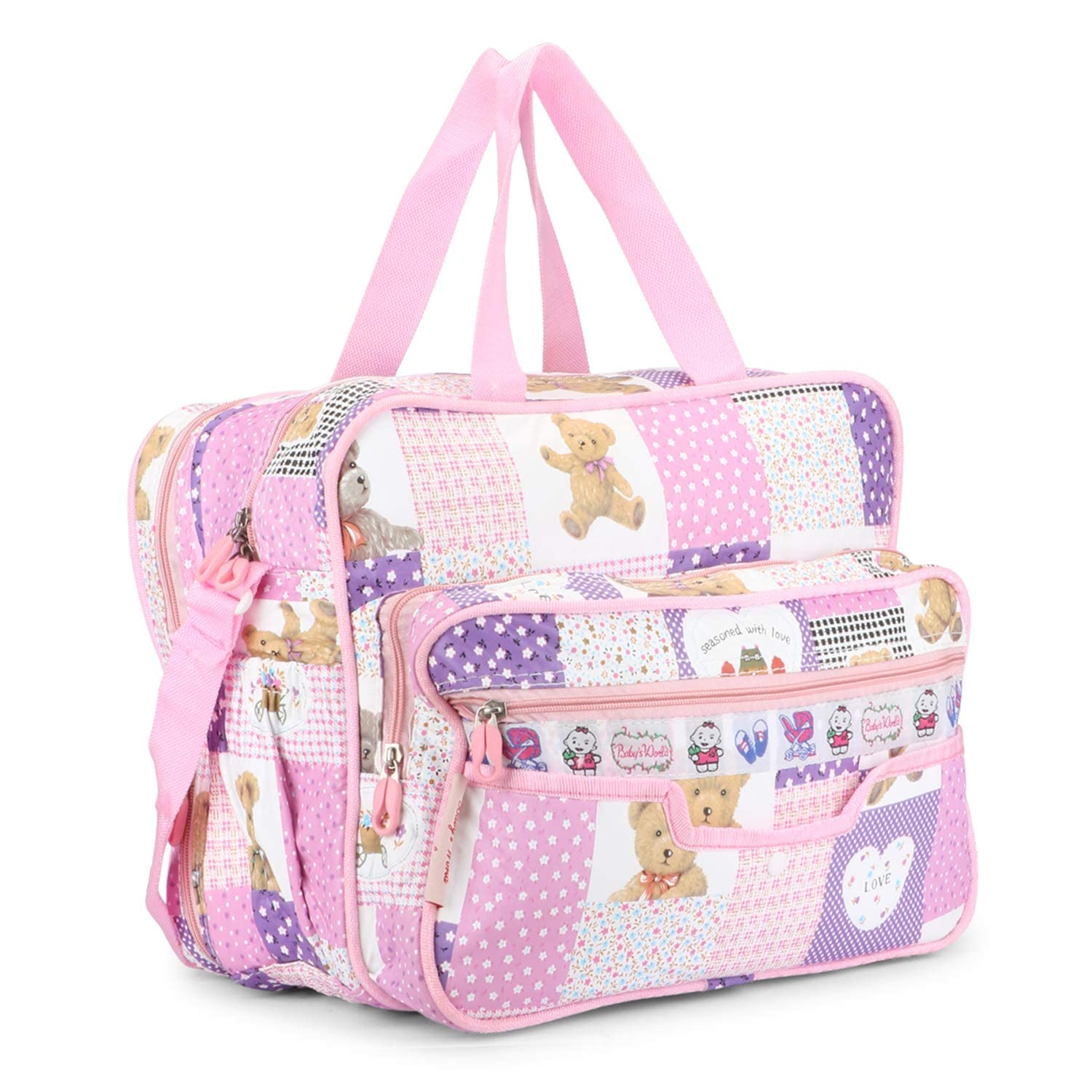 Multi-Compartment Baby Bag, Diaper Bag & Mother Bag for All Purpose (Purple)-image-25