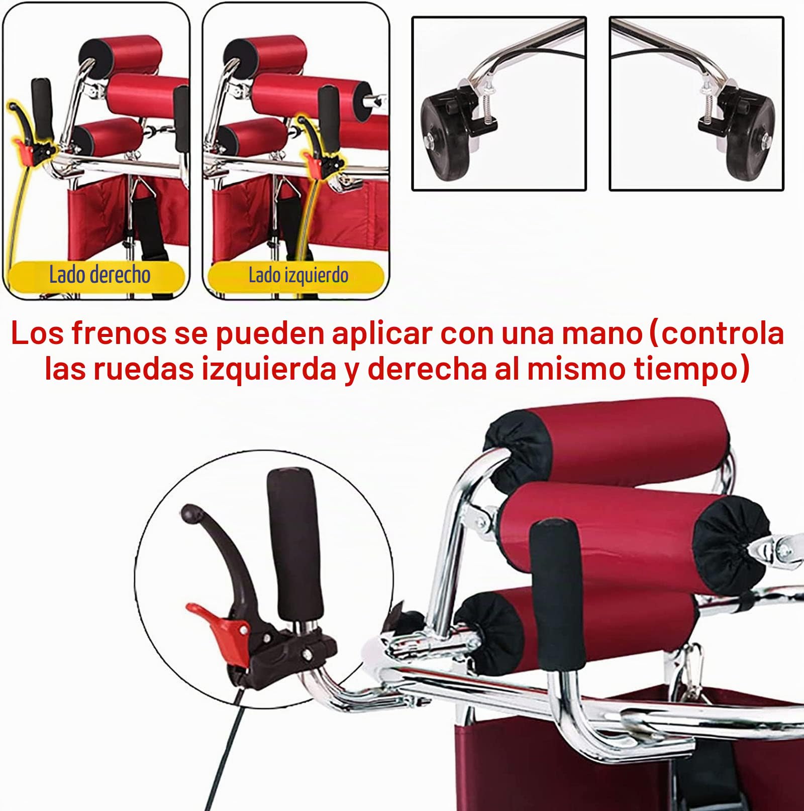 Andador vertical con asiento, ajuste de altura y andador de 8 ruedas para personas mayores, rehabilitación de hemiplejia, ayuda portátil para caminar para adultos