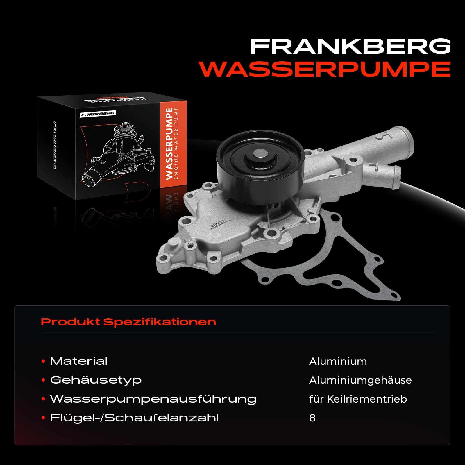 Frankberg Wasserpumpe Kühlwasserpumpe Diesel mit Dichtung Kompatibel mit E-Klasse W211 E-Klasse T-Model S211 S-Klasse V220 W220 Replace# 6132000901
