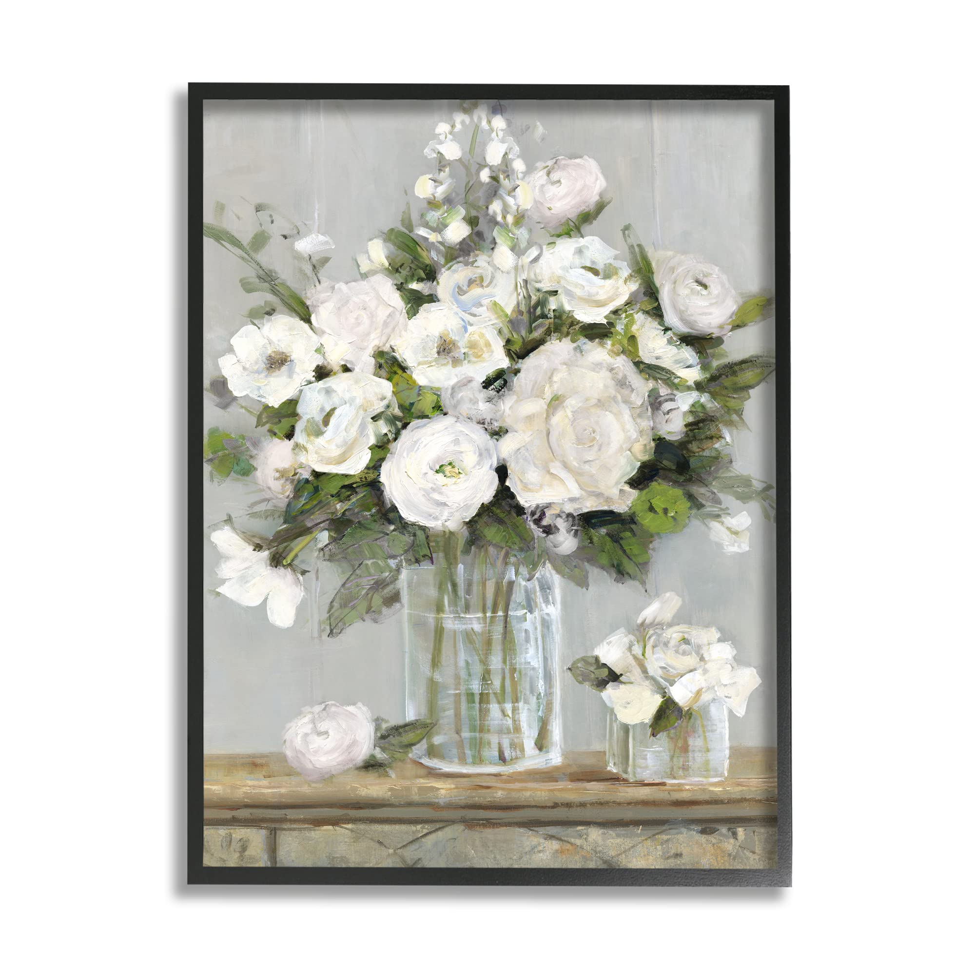 Stupell IndustriesCountry White Floral Scene Framed Wall Art, Design by Sally Swatland