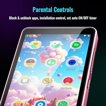 MP3 Player for Kids with Spotify, Parental Controls, Light Pink