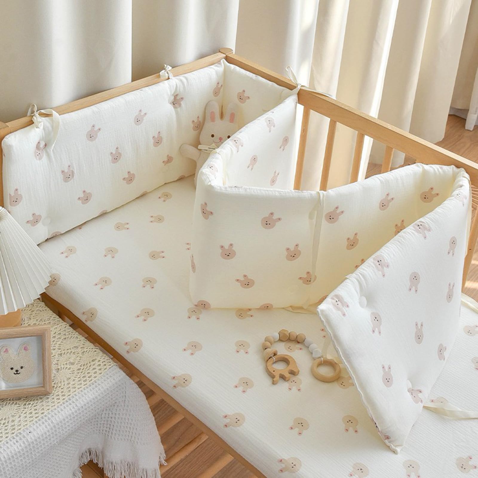 PTKG Bettschutz Kinderbett Umrandung,Kinderbett Randpolsterung,StoßFester Schutzgitter,Superdicker Antikollisions Teppich fürs Bett,Kopfschutz für Wickeltisch,D10,120 * 28cm