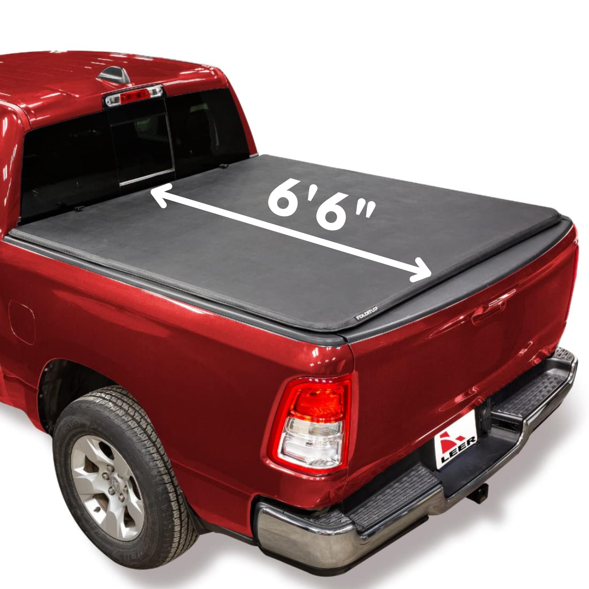 LEER FOLDITUP | Fits 2014-2023 GM Chevy Silverado/GMC Sierra with 6'6" Bed | Soft Tri-Fold Truck Bed Tonneau Cover | Easy Install | 4F170