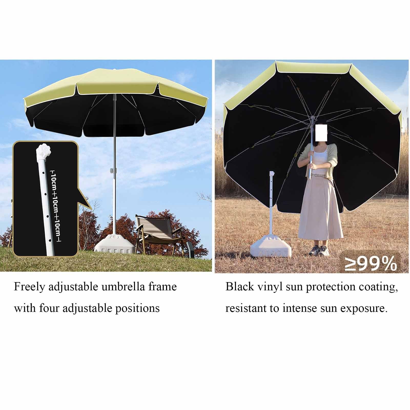 Ombrellone inclinabile, parasole for esterni, ombrellone da spiaggia, grande antivento e antipioggia, adatto for uso commerciale e uso in spiaggia.