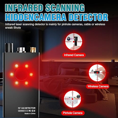 Miniatura 5 de JMDHKK Detectores de cámara oculta - Detector de errores profesional, escáner RF - Localizador GPS anti-espía para el hogar, oficina, seguridad
