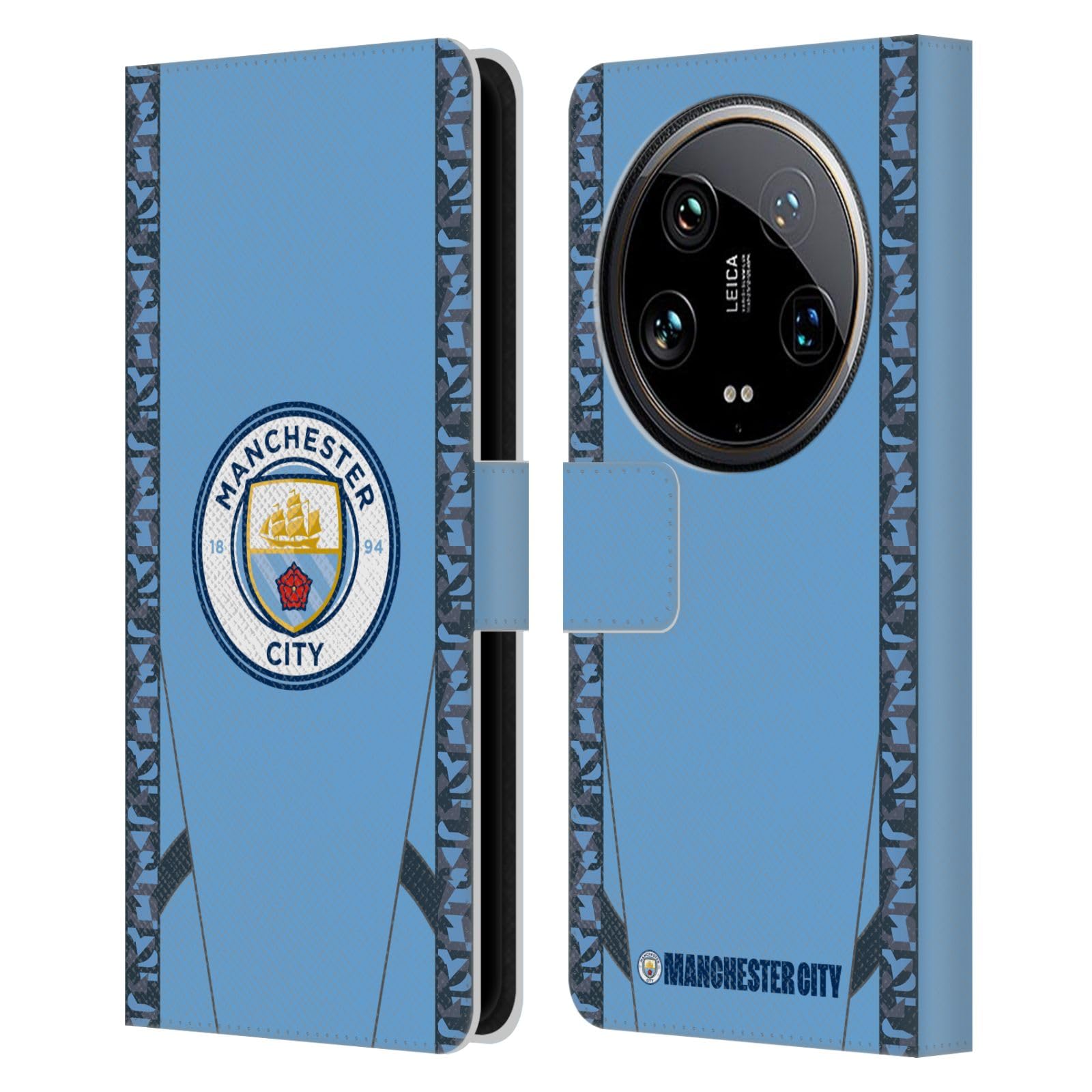 Head Case Designs Officially Licensed Manchester City Man City FC Home 2024/25 Badge Kit Leather Book Wallet Case Cover Compatible with Xiaomi 14 Ultra