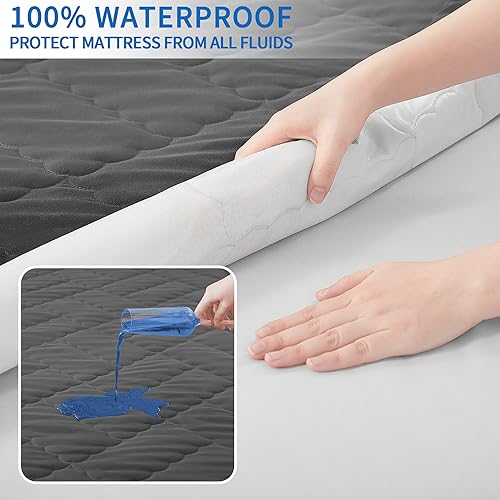 Miniatura 2 de Protector de colchón Queen 100% impermeable, acolchado a prueba de polvo para un sueño acogedor, funda de colchón de cama ultrasuave y transpirable,