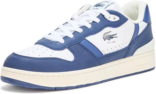 Lacoste Men's T-Clip Set Sneaker, Navy/White, 10.5