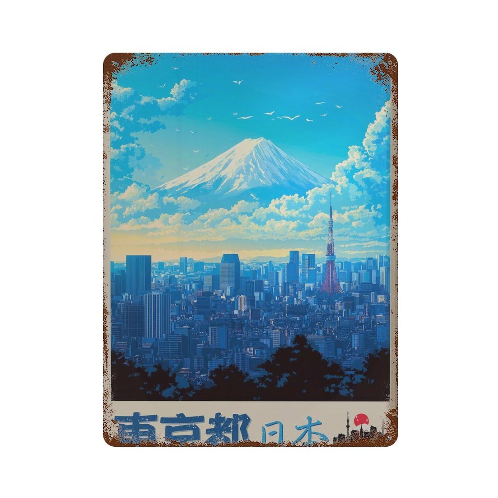 xiaoxiaoshen Tokyo Travel Japan in Japanese Wall Decor Art Metal Tin Poster Modern Home Decor Art Home Bar Shop Decorations Vintage Sign 40x30cm