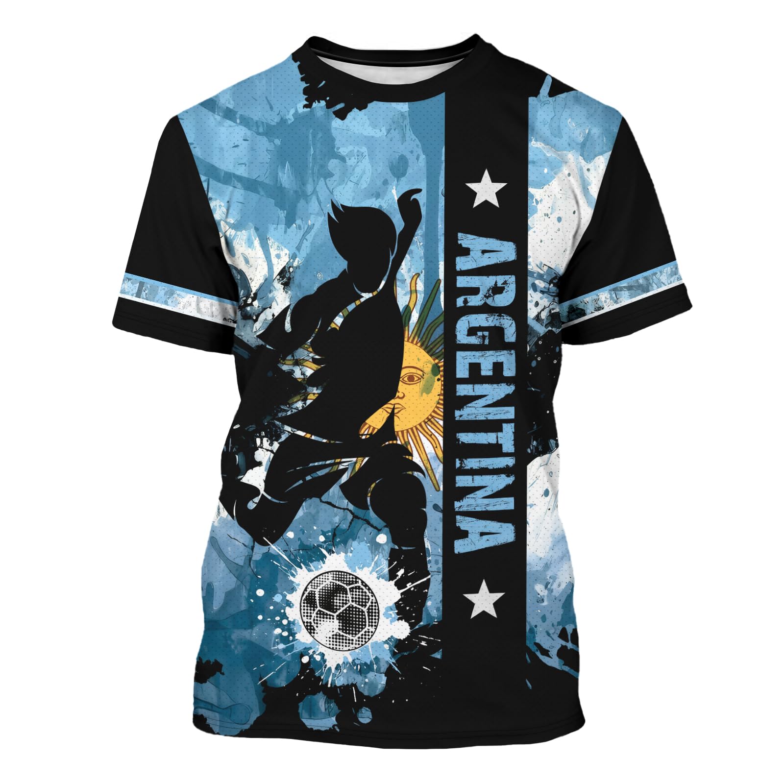 Mens Shirts 3D Jersey Argentina Blue