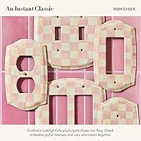 Vista 22 de MACKENZIE-CHILDS Enamel Switch Plate, Light-Switch Cover, Single Rocker, Black-and-White Courtly Check