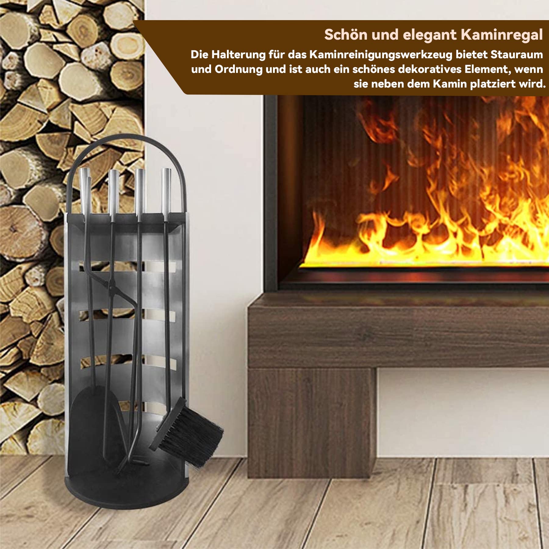 Kit Pelle Et Balai Relaxdays 41cm - Nettoyage Cheminée Cendres - Acier Et Bois