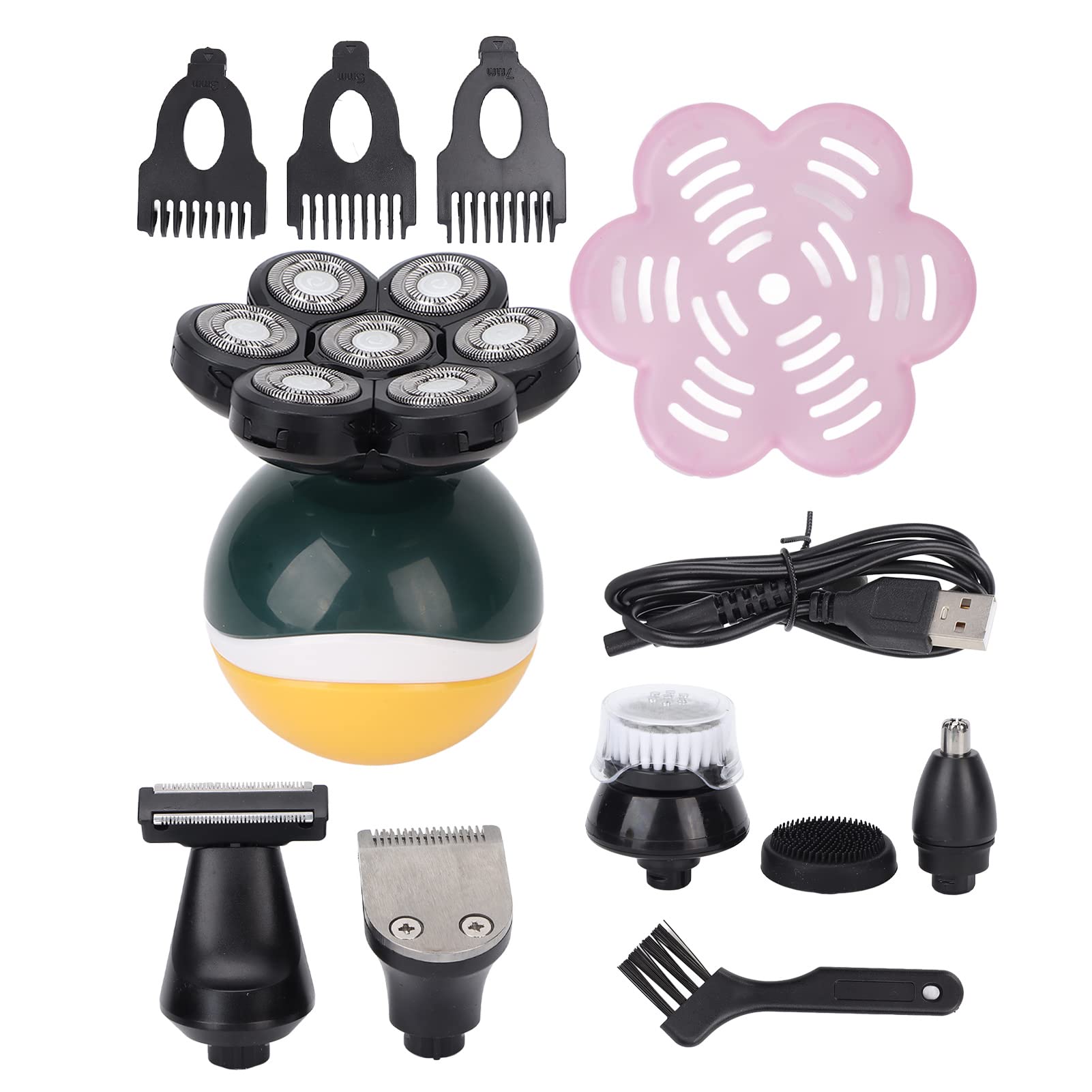 Cortadora de cabello, firme, estable, multifuncional, ergonómico, recargable, cepillo de limpieza facial, resistente al agua con peine guía para hombres y mujeres para viajes en el hogar little