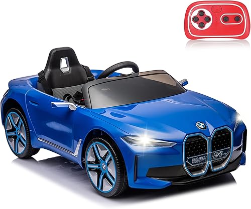 JSLOVE - Coche eléctrico para niños, auto de paseo con control remoto, auto de juguete alimentado por batería de 12 V para niños en edad preescolar