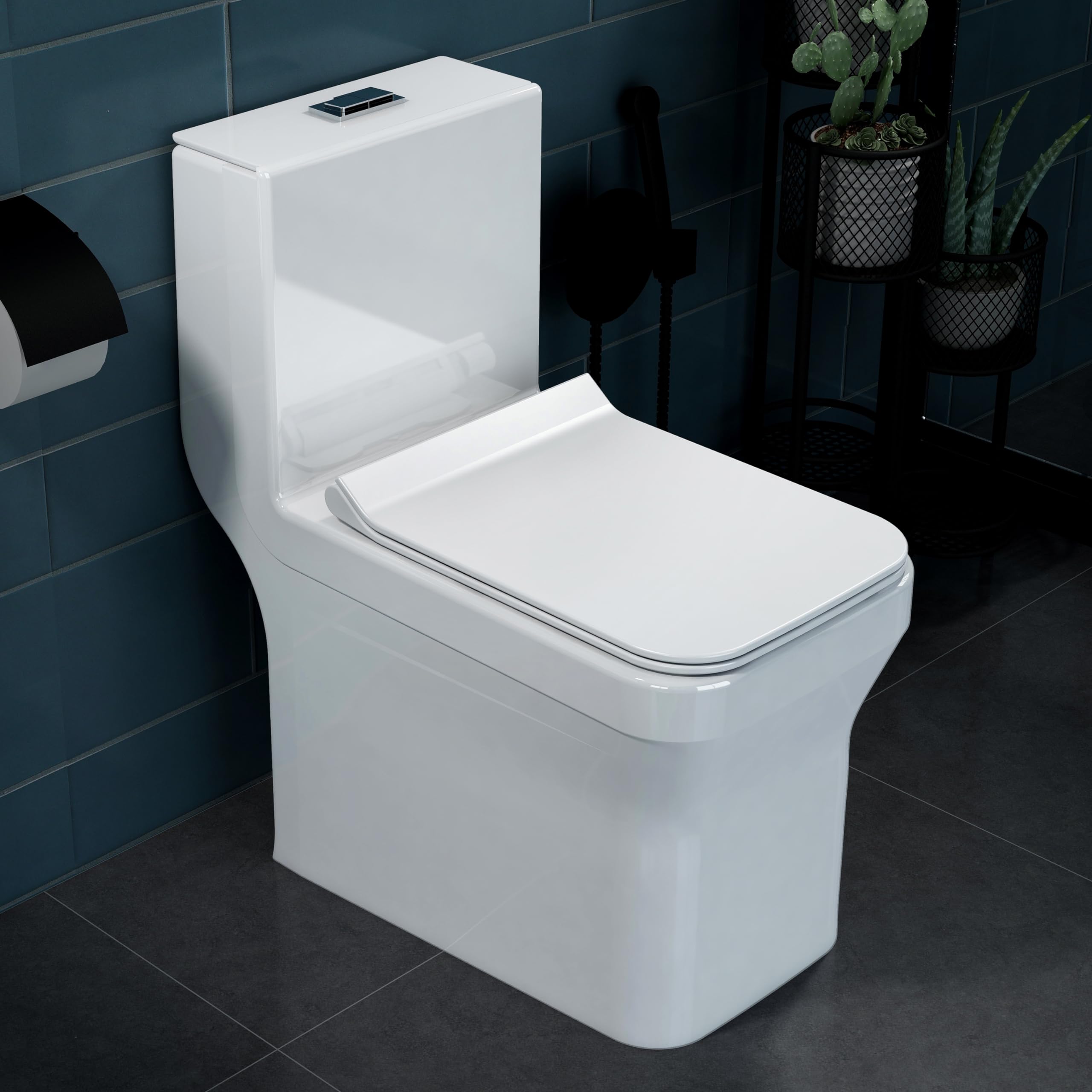 Plantex Commode for Toilet/Ceramic Western Toilet/One Piece Commode with Soft Close Toilet Seat - S Trap Outlet (White) (B0D765893L) Amazon Price History, Amazon Price Tracker