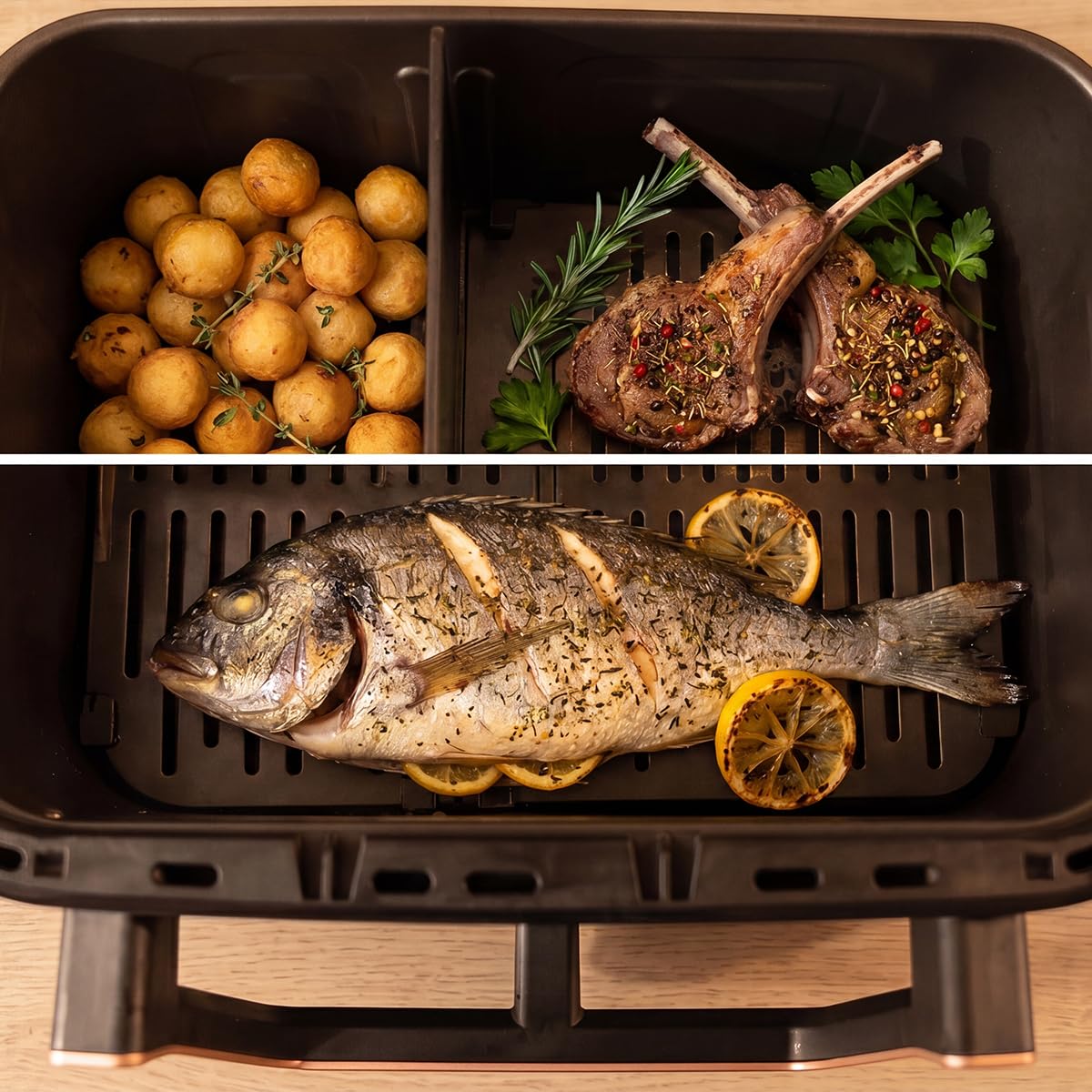 Cecotec Friggitrice ad Aria senza Olio 11 L Cecofry&Grill Smokin' 11000 Hot. 2800 W, Temperatura Regolabile 40-200 °C, 10 Menu, Piastra Grill, 3 Resistenze, Affumicatore Integrato, Air Fryer