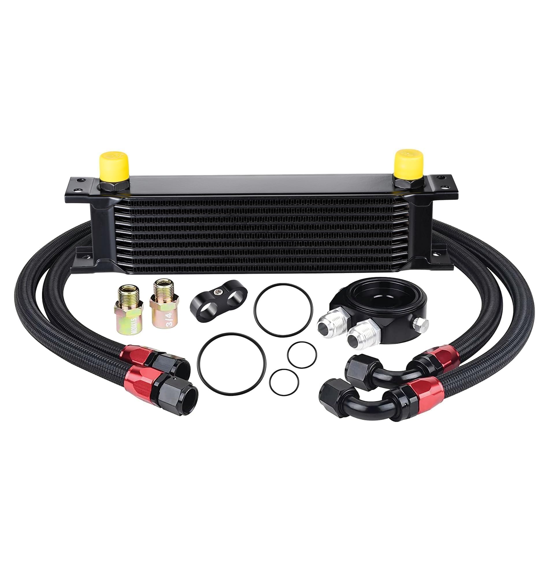 EVIL ENERGY 10 Row Oil Cooler Kit, 10AN Engine Cooler Radiator Universal