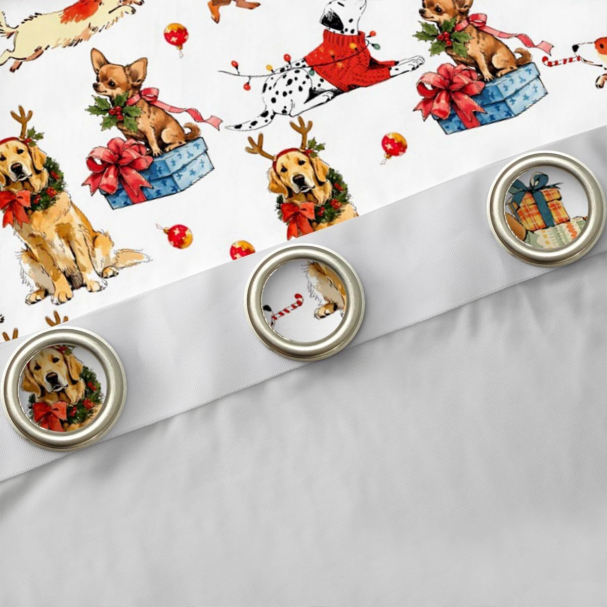 Feelyou Christmas Dog Kids Boys Girls Blackout Curtains 2 Panels 38x45 Inch image 5