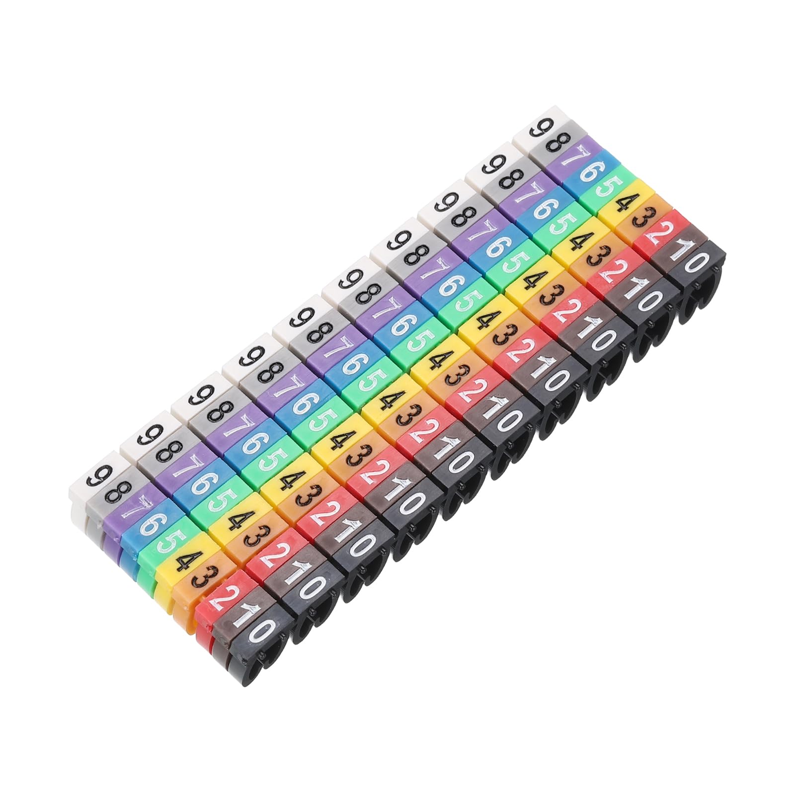 sourcing map 100Pcs Wire Label, 0-9 Digital Cable Labels Tags M2-L Type, Multicolor