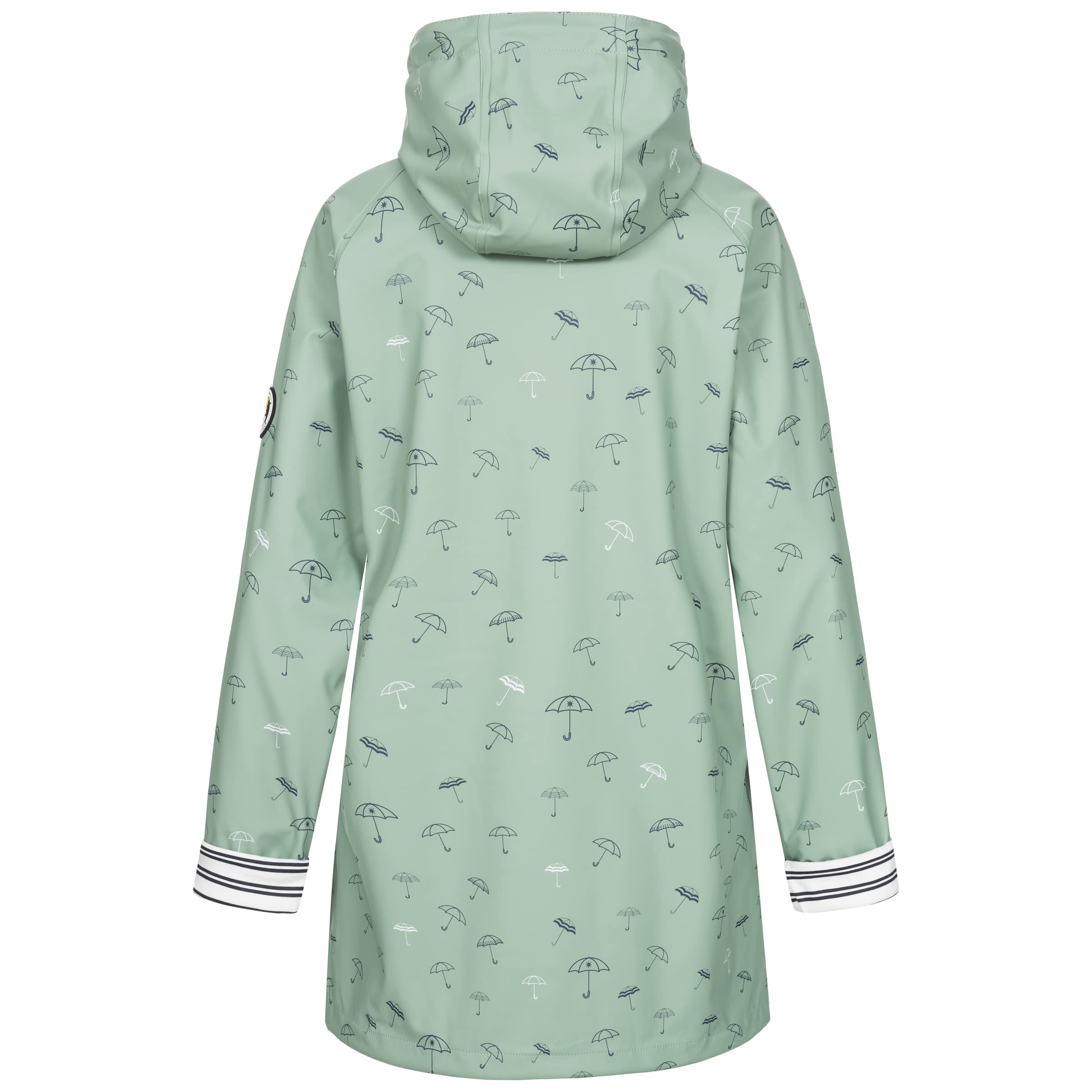 Ankerglut Damen Damen Friesennerz Regenmantel Regenjacke mit Kapuze Gefüttert Wasserdicht Wetterfest Übergangsjacke #Ankerglutbucht Regenjacke (1er Pack)