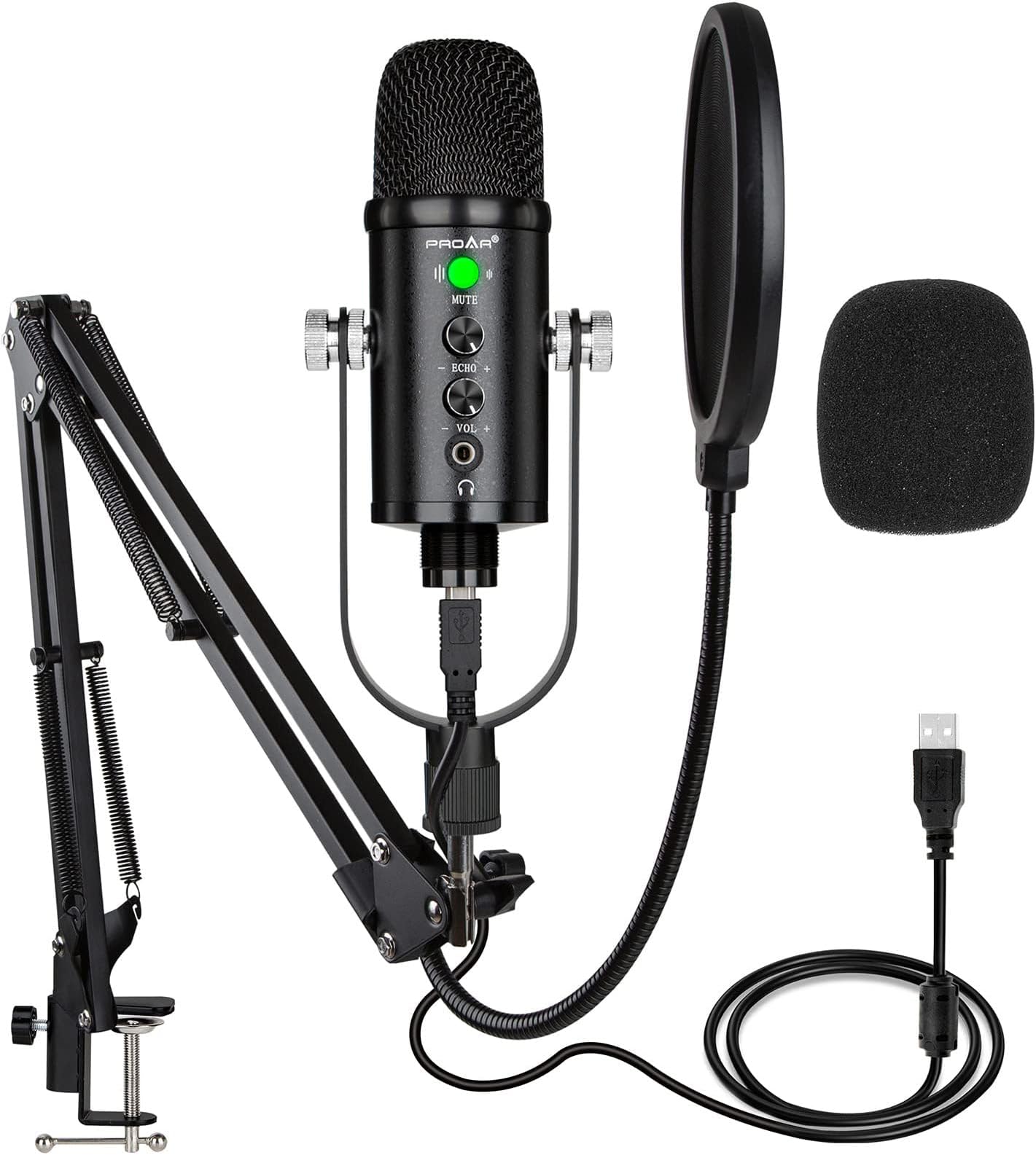 USB Microphone Condenser Computer PC Gaming Mic Podcast Microphone Kit for Streaming,Recording,Vocals,ASMR,Voice,Cardioid Studio Mic for Phone/Pad/Android/MAC/Laptop/PS4/USB C Phone,YouTube