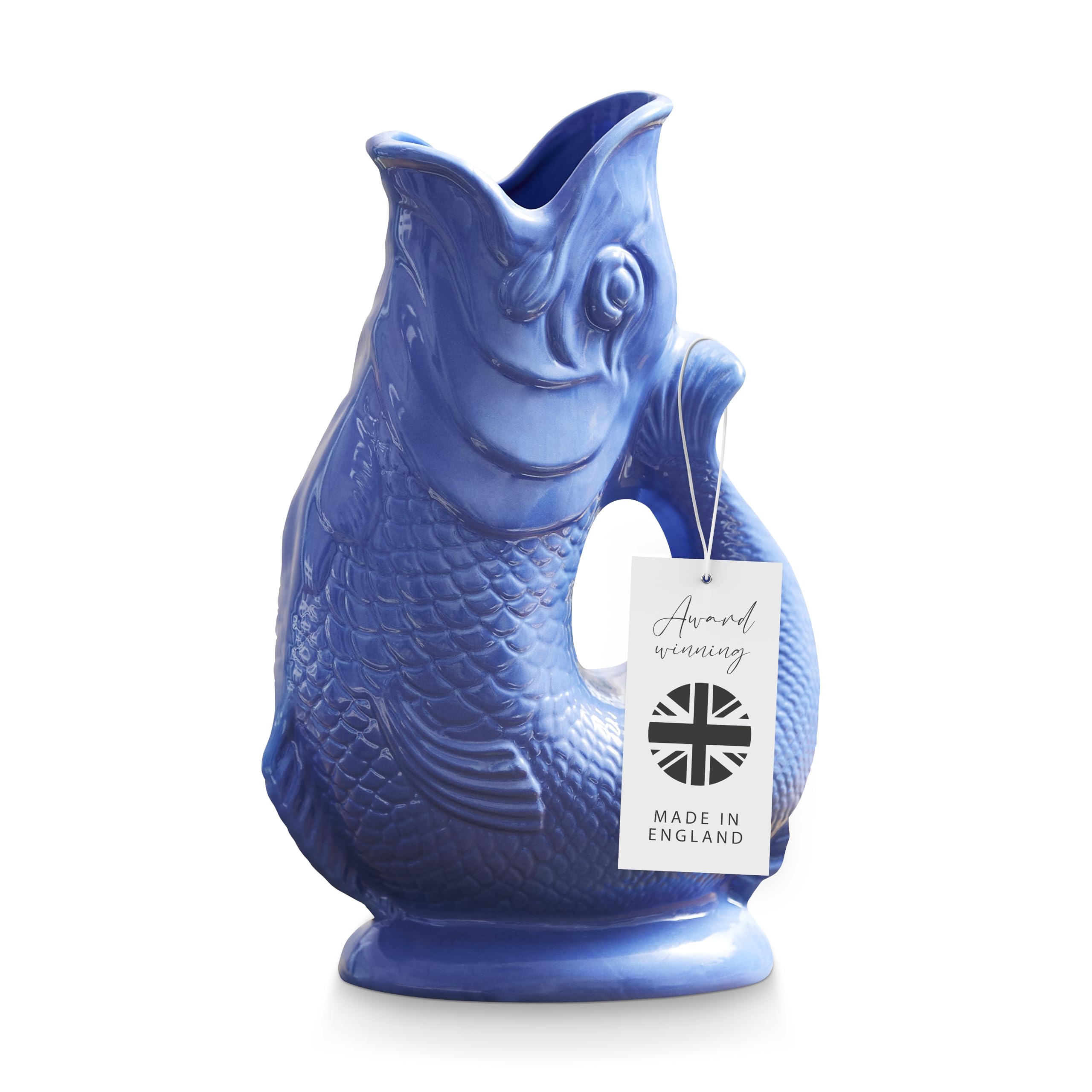 Tower Fish Jug, Handcrafted from Earthenware, Iconic UK Heritage, Made in Stoke-on-Trent, 1.2L, Sea Blue | Size: 1 Pack