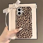 Case for iPhone 16, Cute Cheetah Leopard Print Aesthetic Design with Shockproof Bumper Protection - Gold Leopard