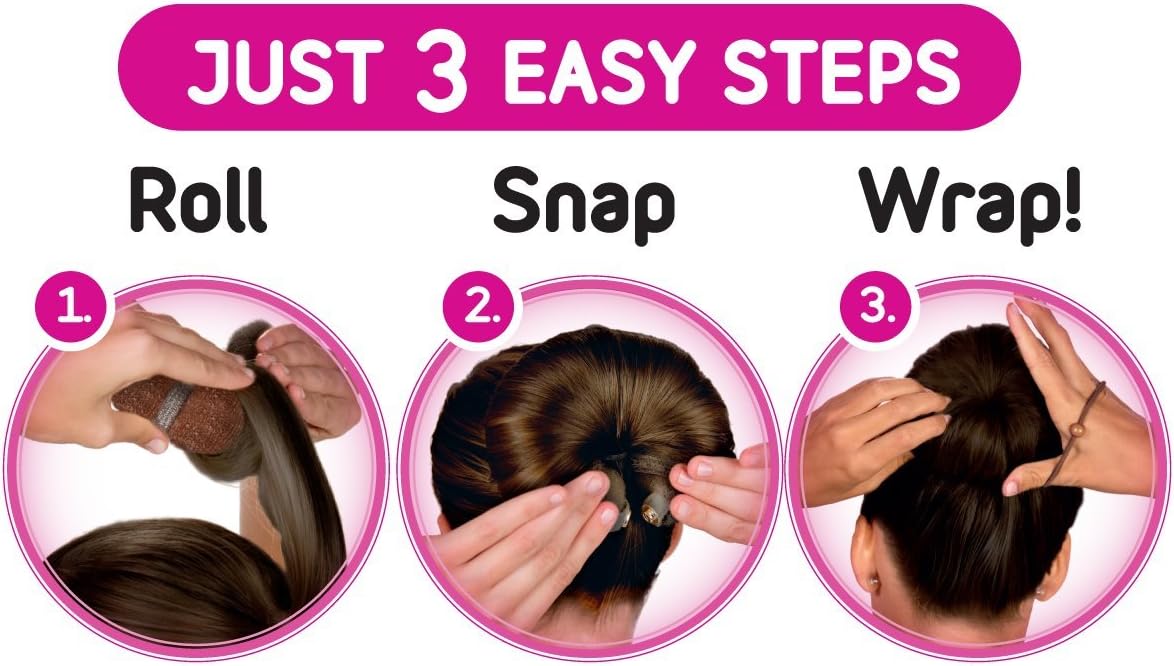 Hot Buns Simple Styling Solution- Dark Hair Color- 2 Pack (1 Large, 1 Small)
