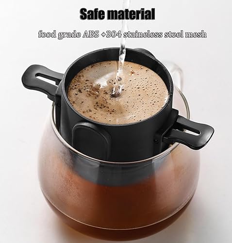 Miniatura 5 de MERMOO YILAN Vierta sobre gotero de café, filtro reutilizable, sin papel, plegable, para viaje, taza individual, cono de filtro de café, fácil de